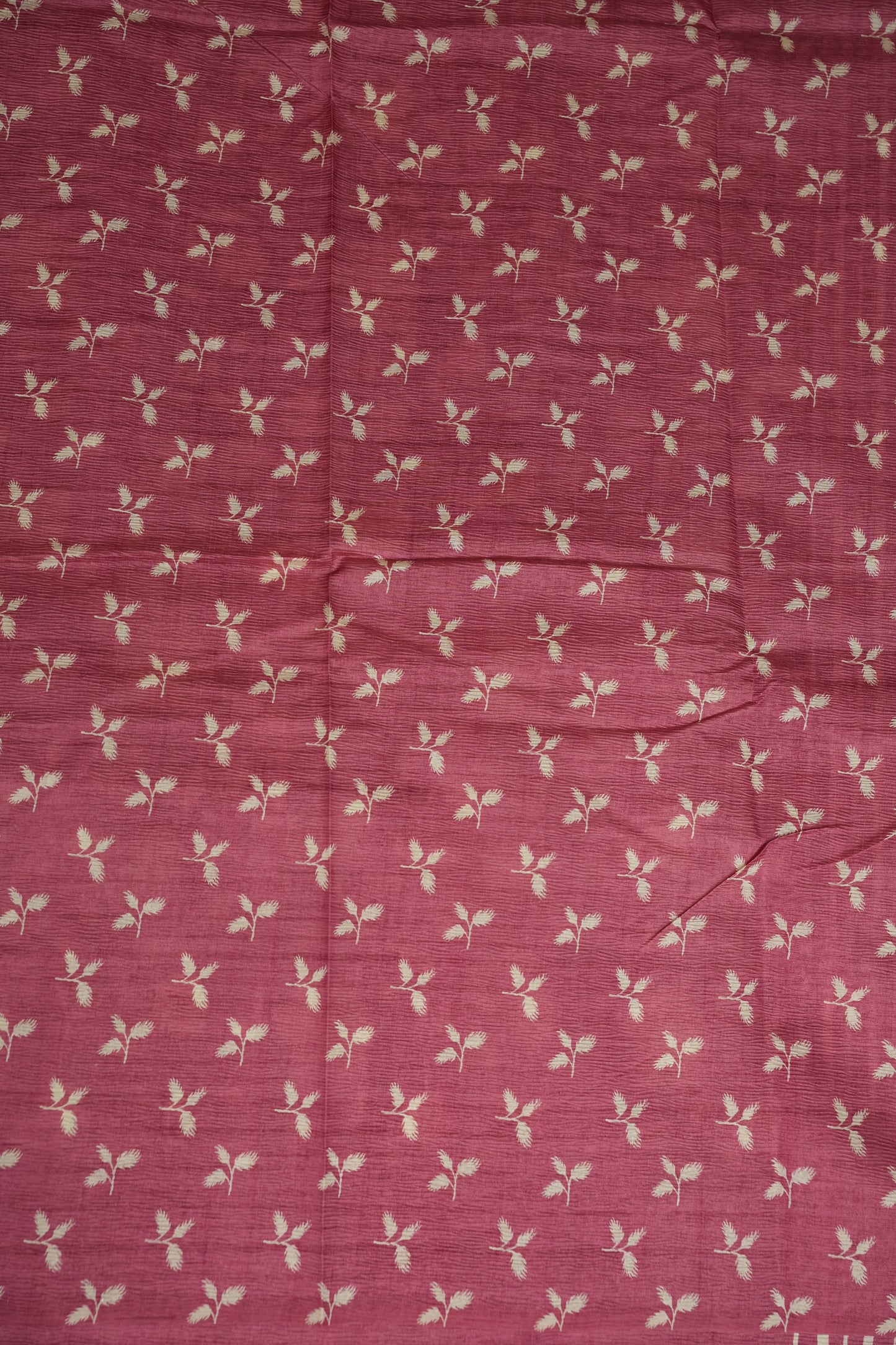 Semi Raw Silk Saree – Rose Pink Floral Elegance