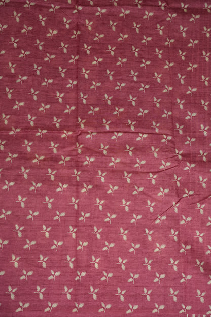 Semi Raw Silk Saree – Rose Pink Floral Elegance