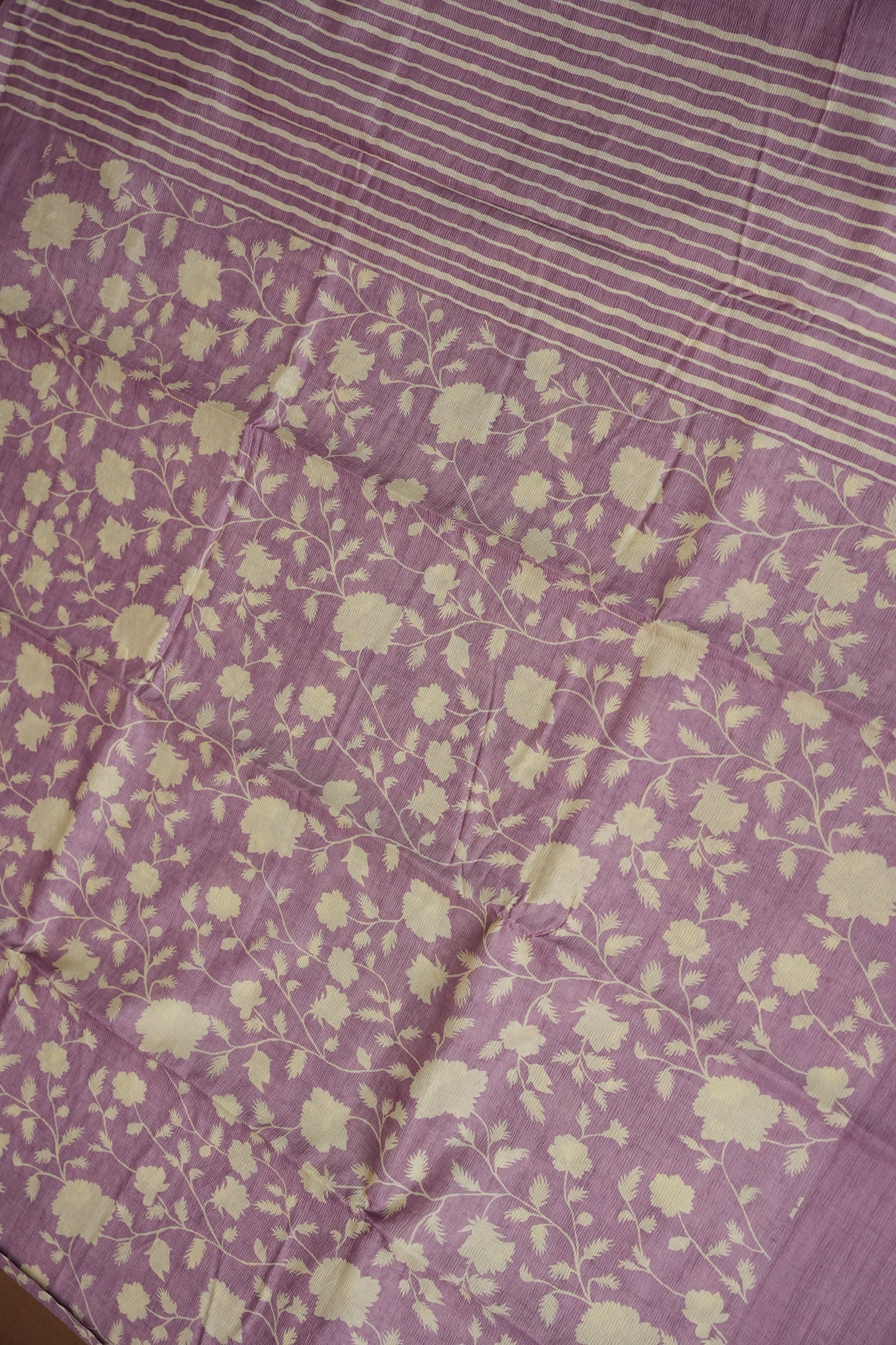 Semi Raw Silk Saree – Lavender Bloom Elegance