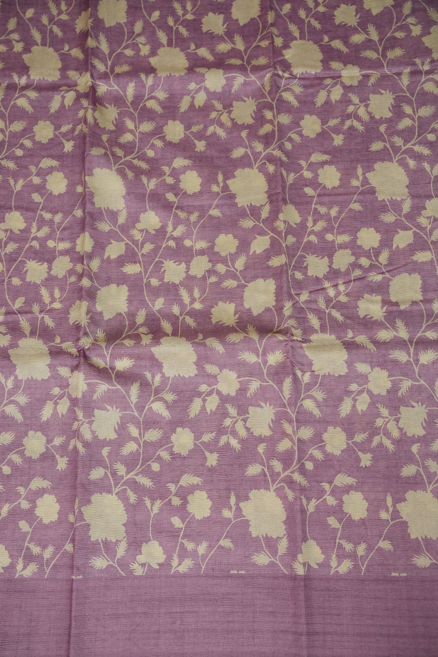 Semi Raw Silk Saree – Lavender Bloom Elegance