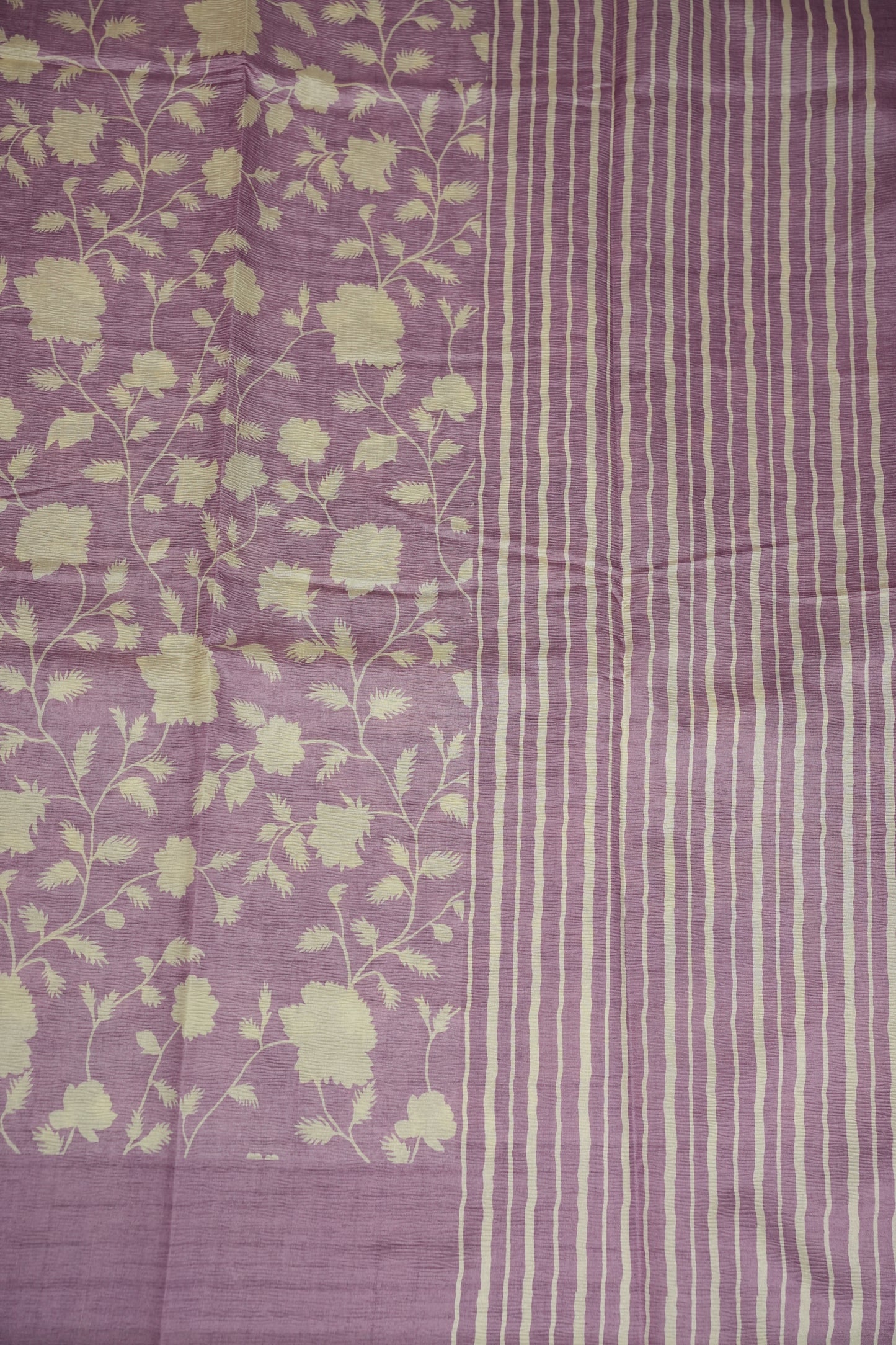 Semi Raw Silk Saree – Lavender Bloom Elegance