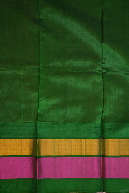 Pure Kuppadam Korvai Pattu Saree-Ivory & Green