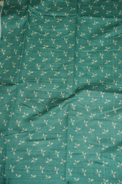 Semi Raw Silk Saree – Aqua Bloom Elegance