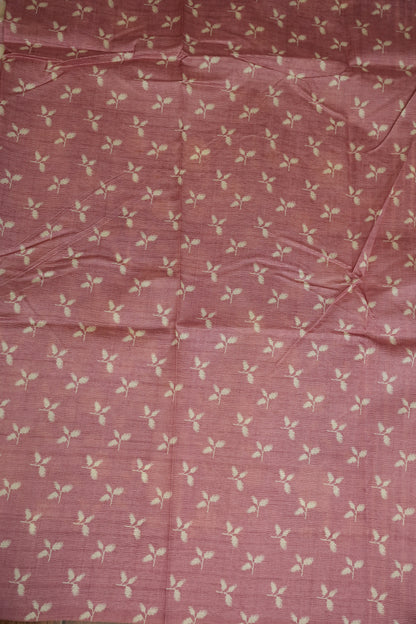 Semi Raw Silk Saree – Blush Pink Floral Elegance