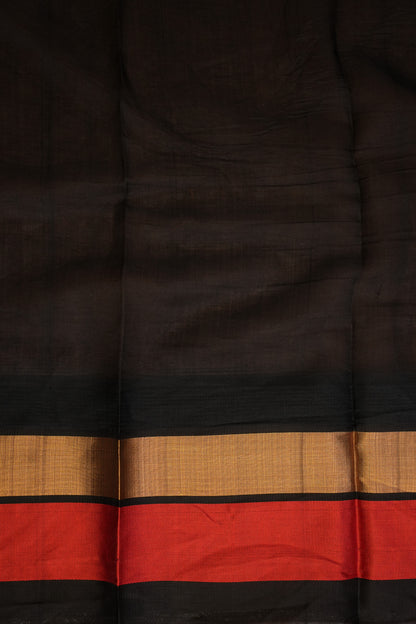 Pure Kuppadam Korvai Pattu Saree-Ivory & Black