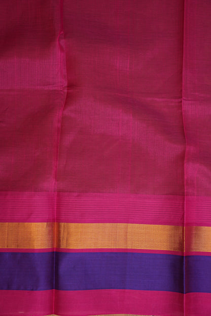 Pure Kuppadam Korvai Pattu Saree-Yellow & Pink