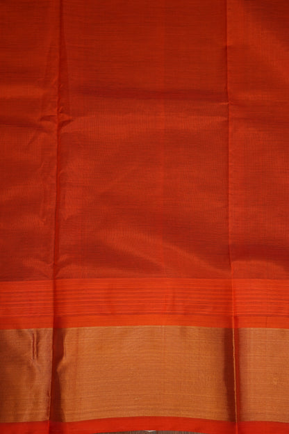 Pure Kuppadam Korvai Pattu Saree-Ivory and Orange