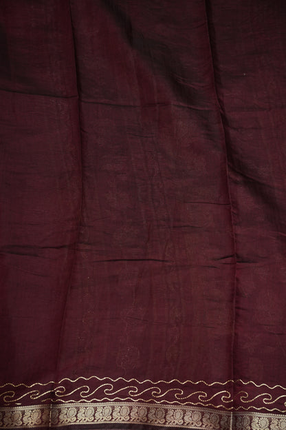Chanderi Cotton Saree with Kalamkari Prints & Embroidered Pallu – Pink & Maroon