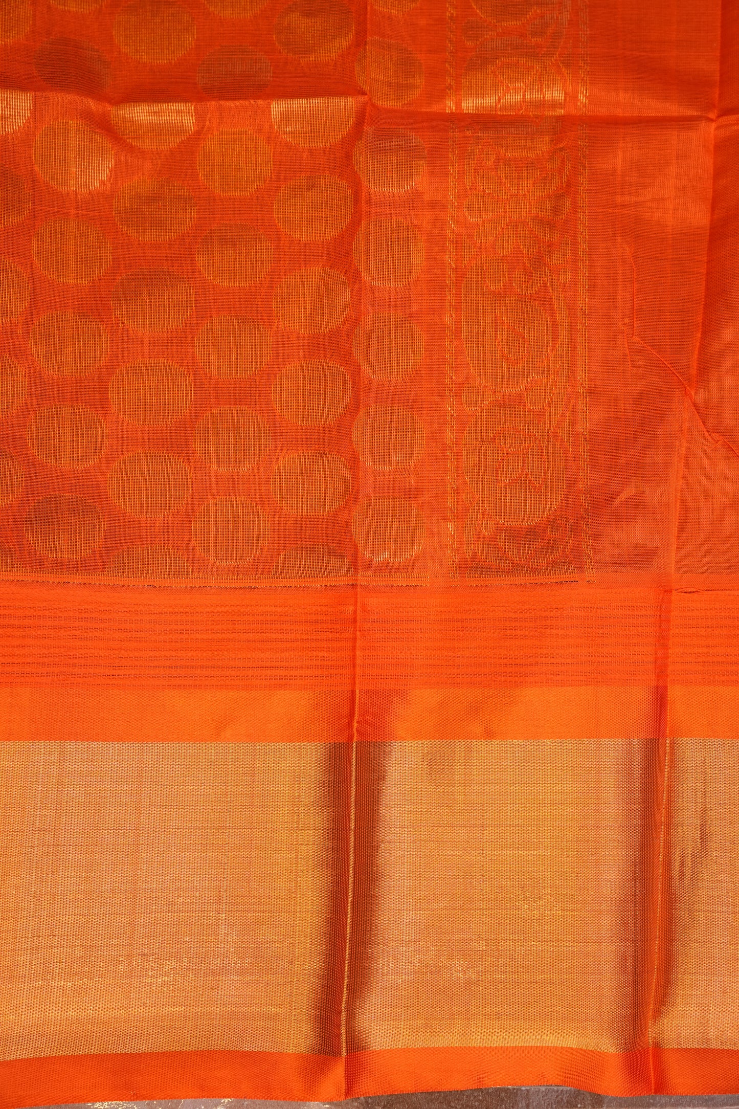 Pure Kuppadam Korvai Pattu Saree-Black & Orange