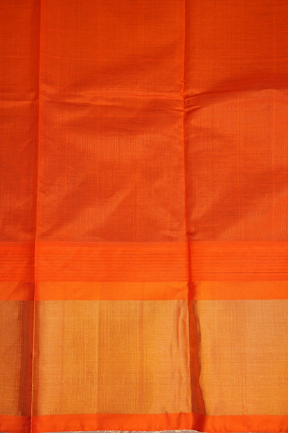 Pure Kuppadam Korvai Pattu Saree-Black & Orange