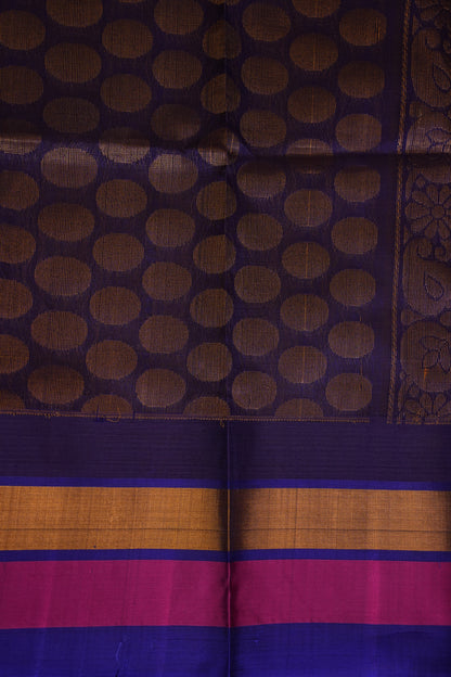 Pure Kuppadam Korvai Pattu Saree-Yellow & Blue