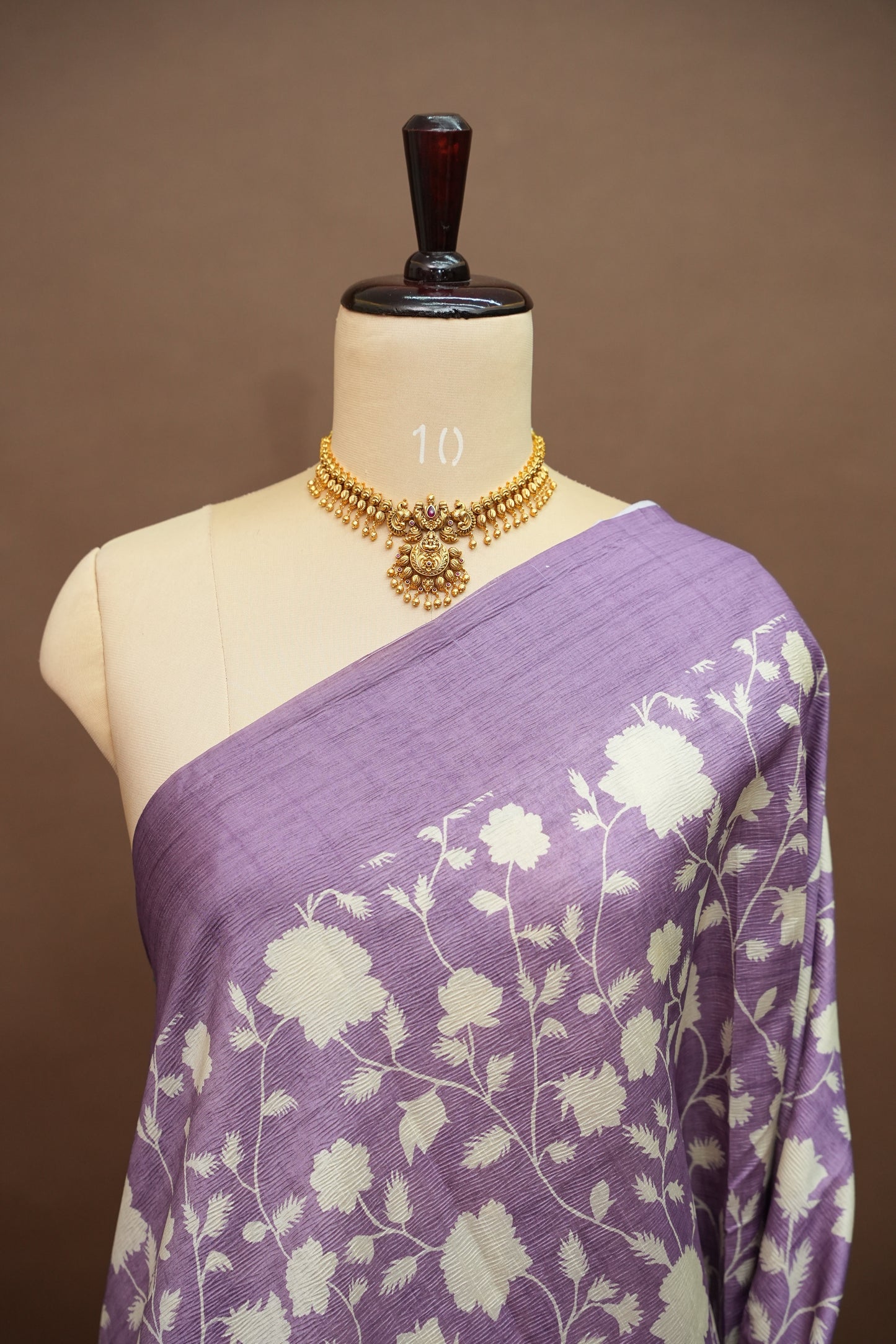 Semi Raw Silk Saree – Lavender Bloom Elegance