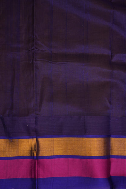 Pure Kuppadam Korvai Pattu Saree-Yellow & Blue