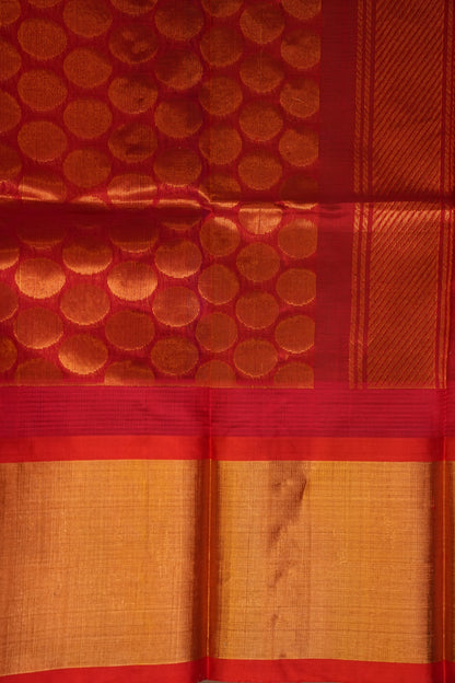 Pure Kuppadam Korvai Pattu Saree-Royal Blue & Red