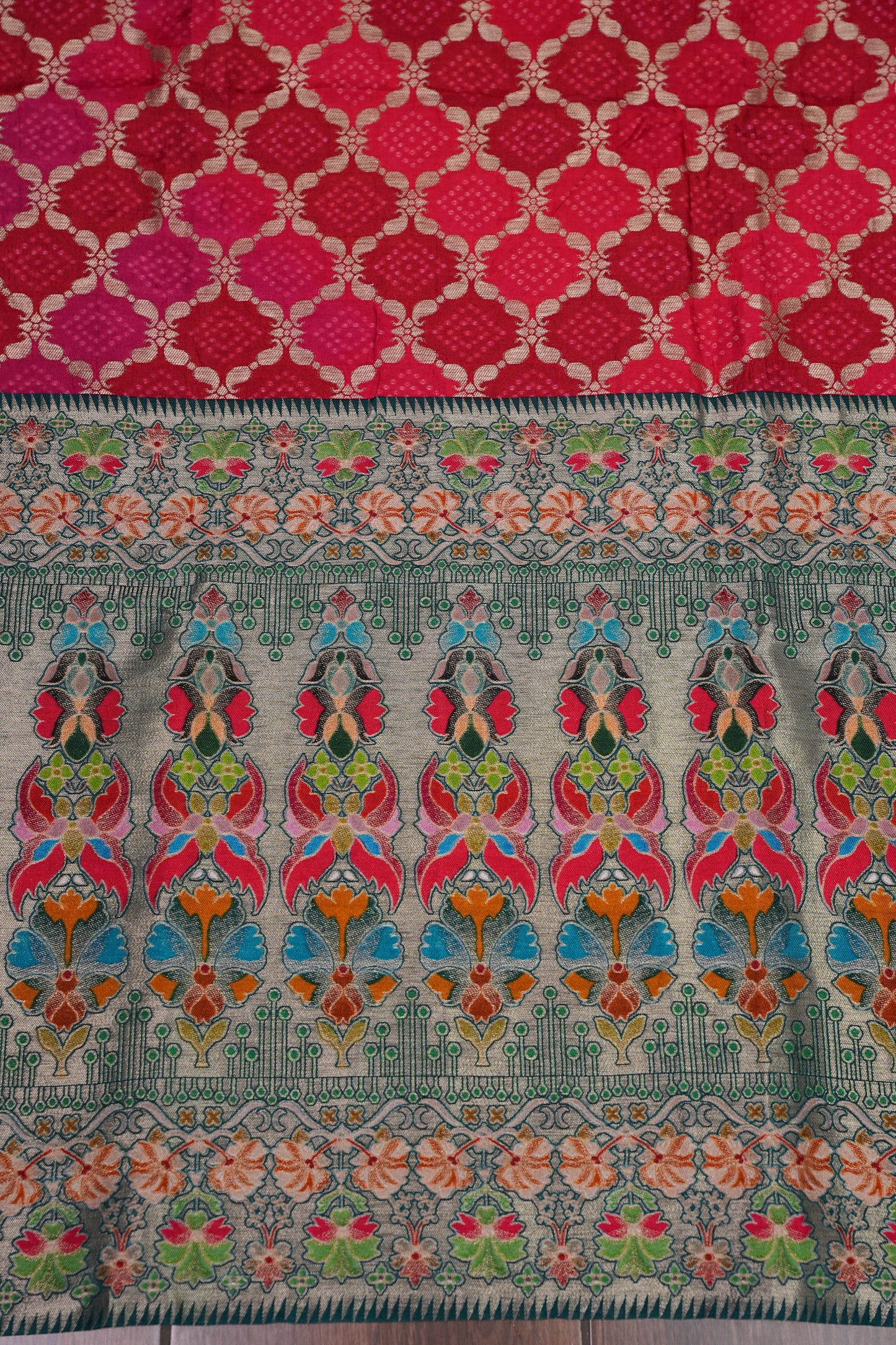 Kashmiri Pashmina Story Telling Saree - Pink
