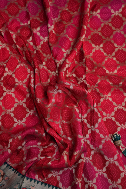 Kashmiri Pashmina Story Telling Saree - Pink