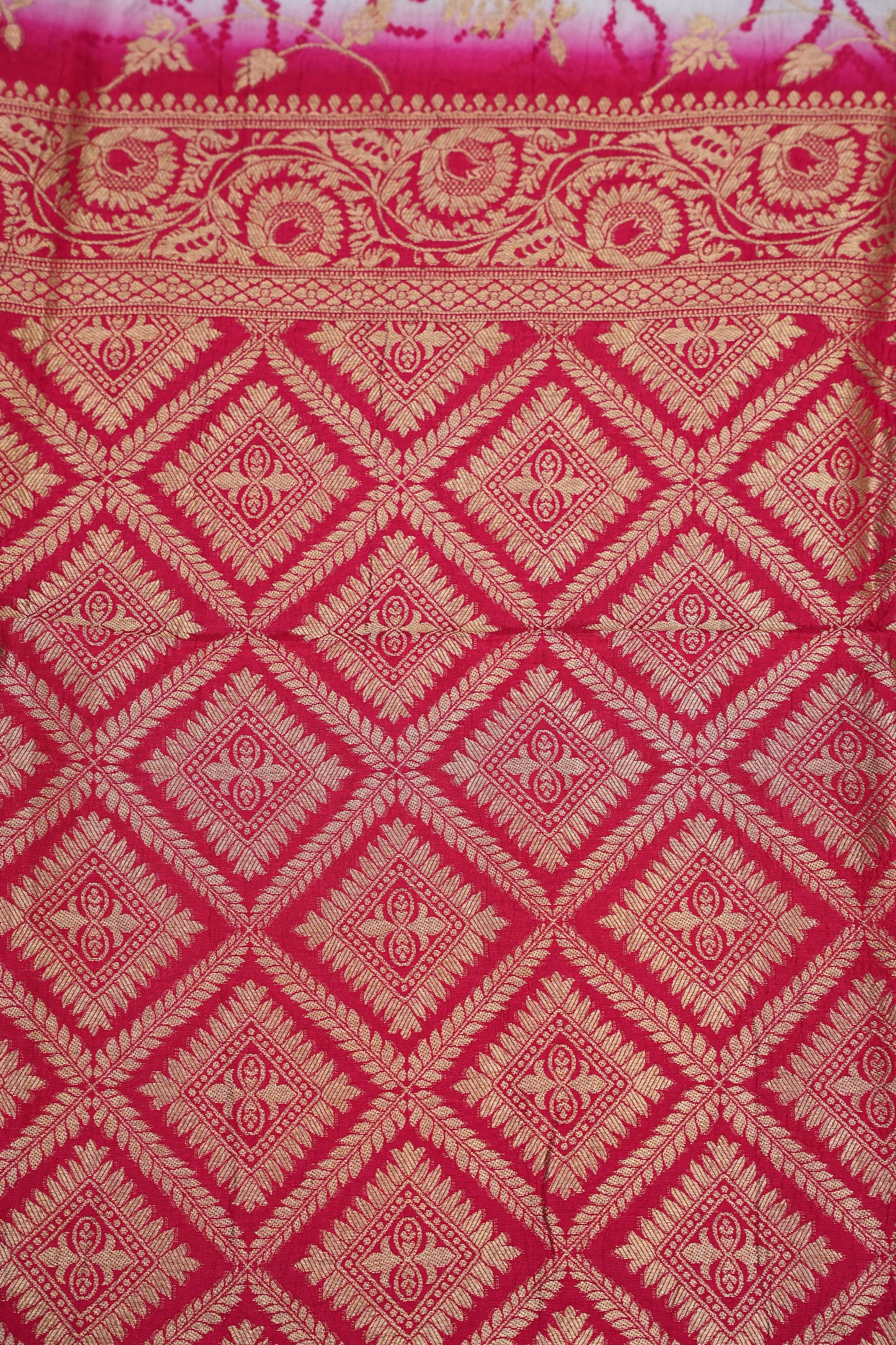 Kashmiri Pashmina Story Telling Saree - White & Pink
