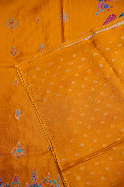 Kashmiri Pashmina Story Telling Saree - Mustard Yellow