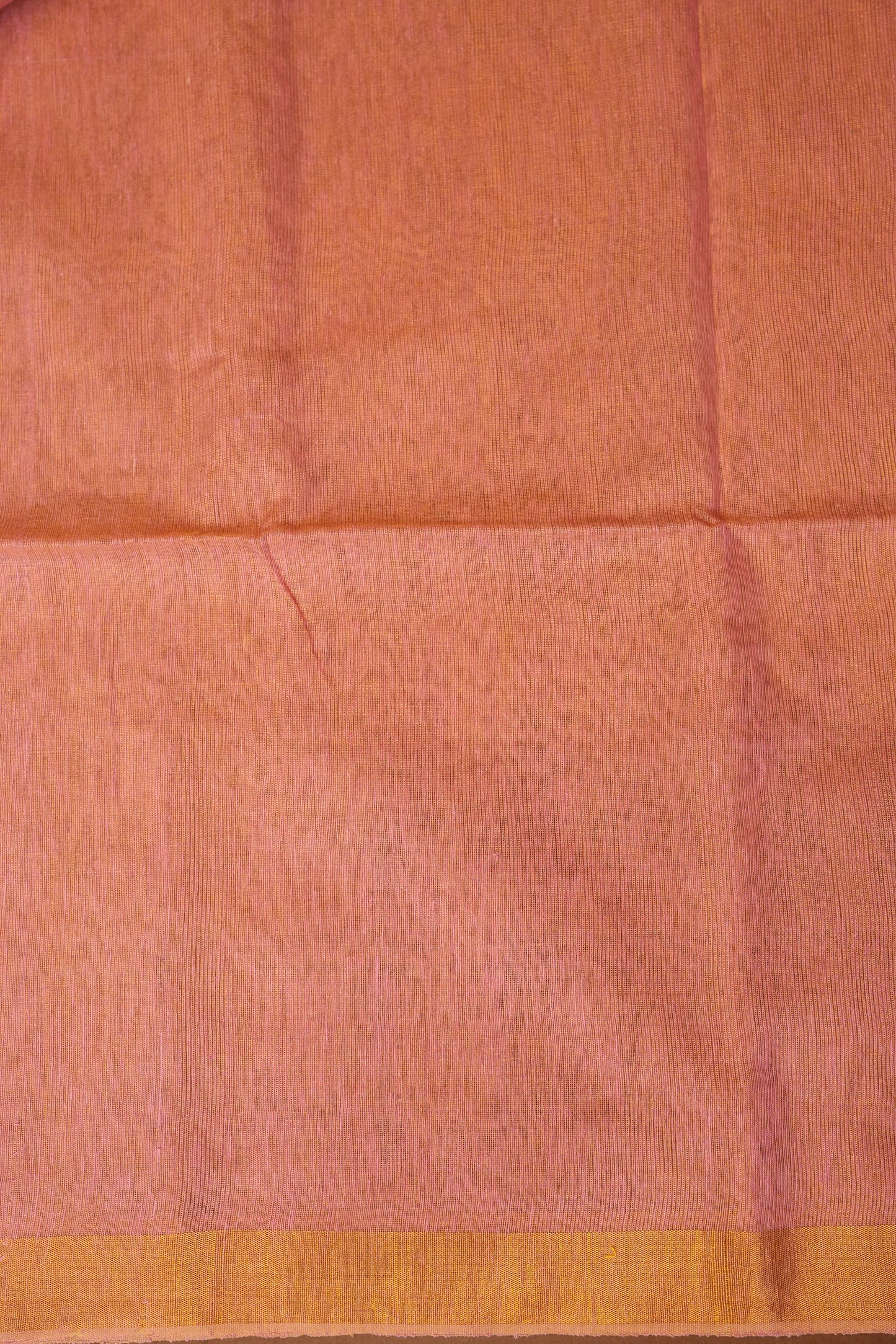 Tissue Linen Saree with Tassles - Blush Pink