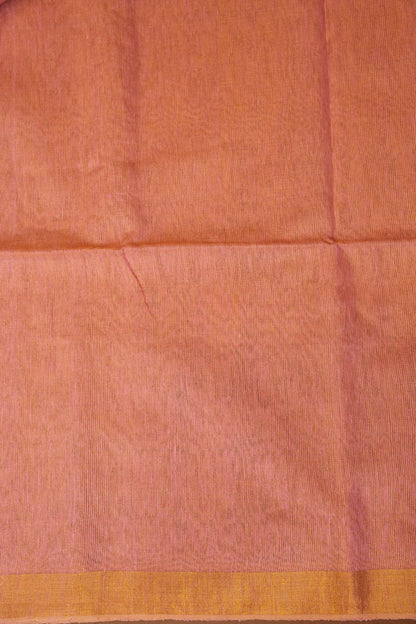 Tissue Linen Saree with Tassles - Blush Pink