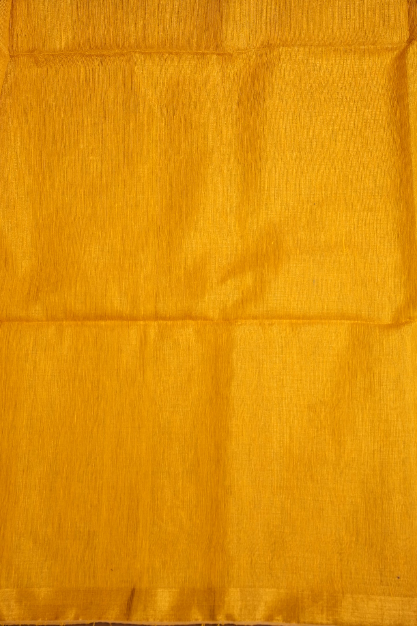 Tissue Linen Saree with Tassles - Yellow
