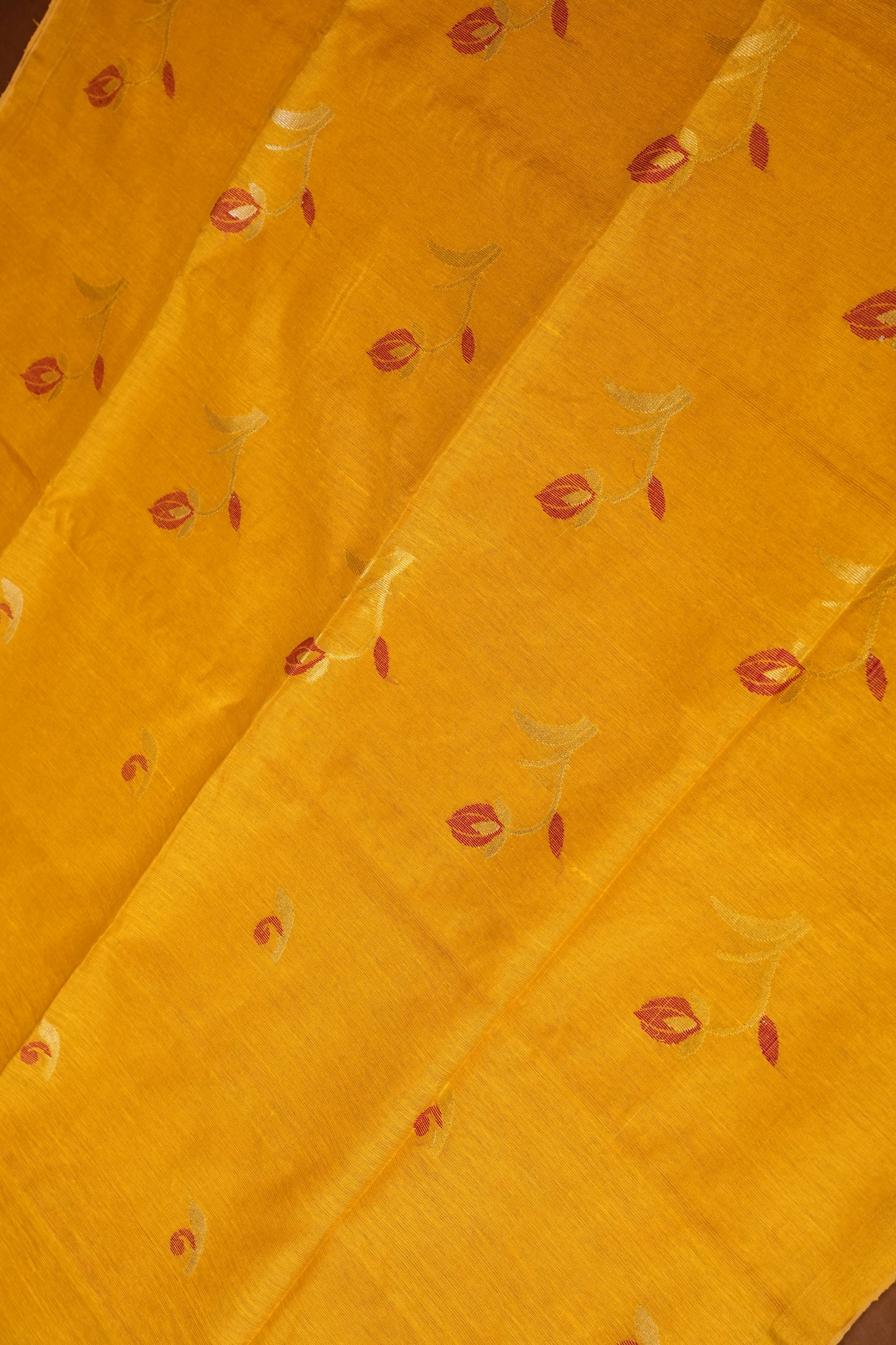 Tissue Linen Saree with Tassles - Yellow