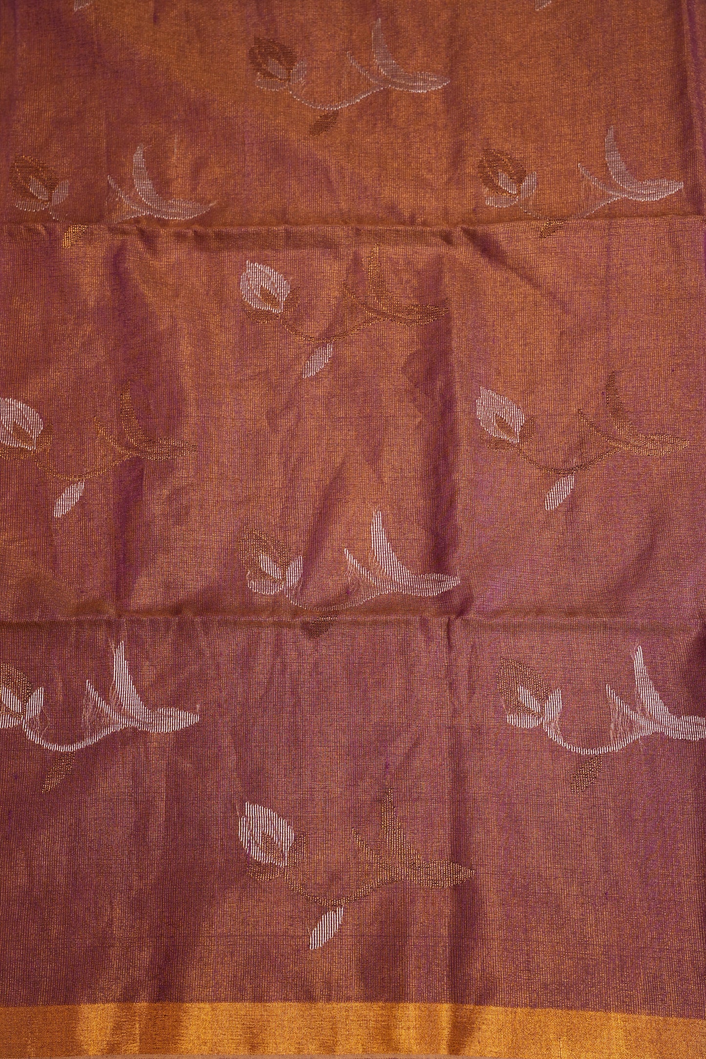 Tissue Linen Saree with Tassles - Onion Pink