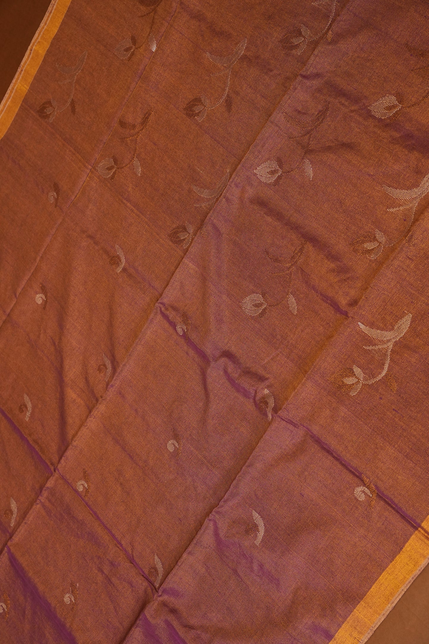 Tissue Linen Saree with Tassles - Onion Pink