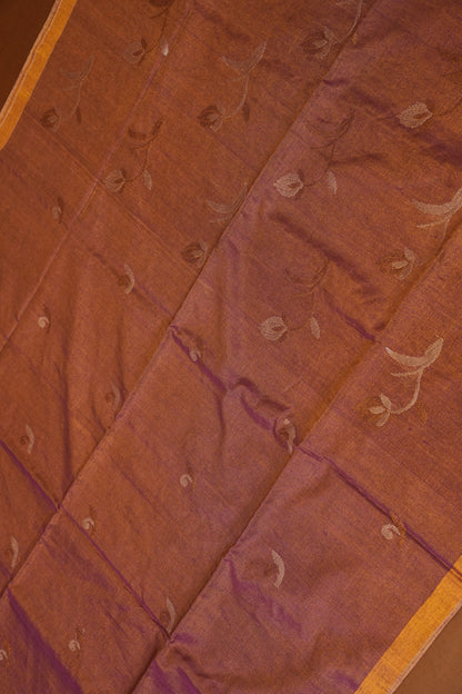 Tissue Linen Saree with Tassles - Onion Pink