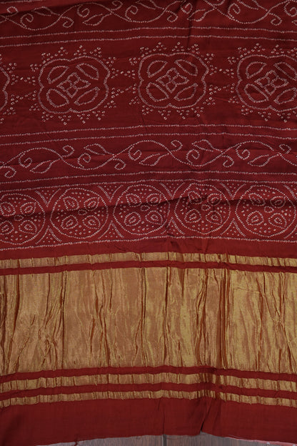 Bandhini Garchola Modal Silk Saree - Peach & Rust