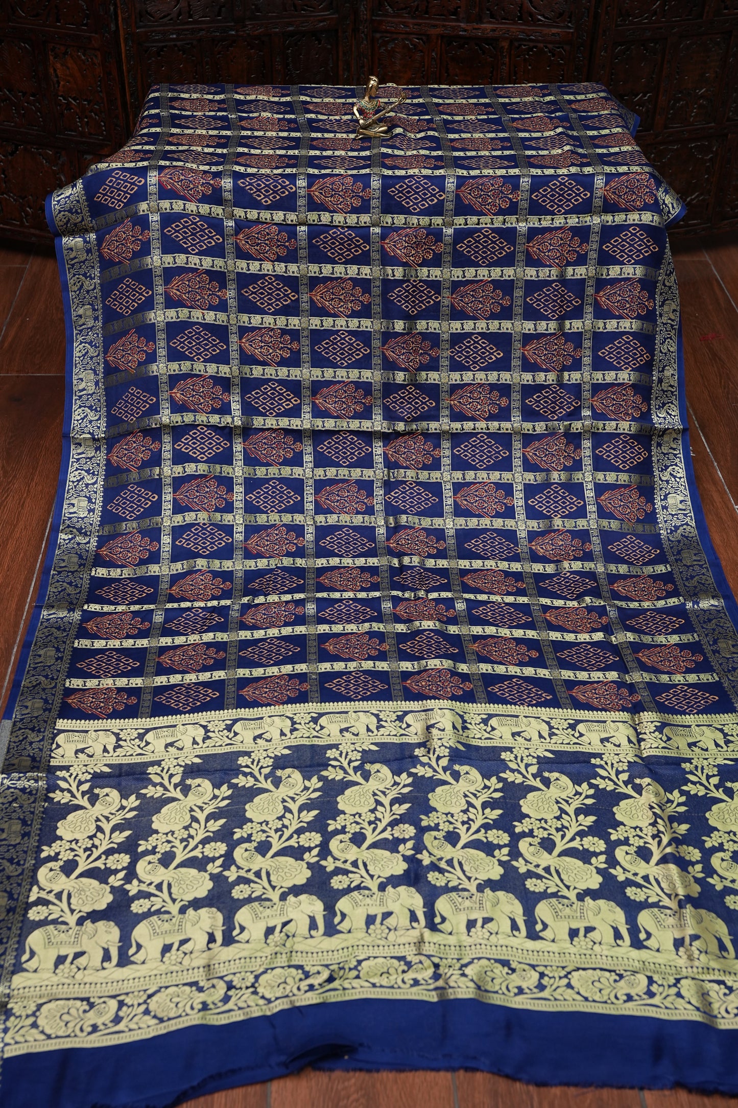 Bandhini Garchola Modal Silk Saree - Dark Blue