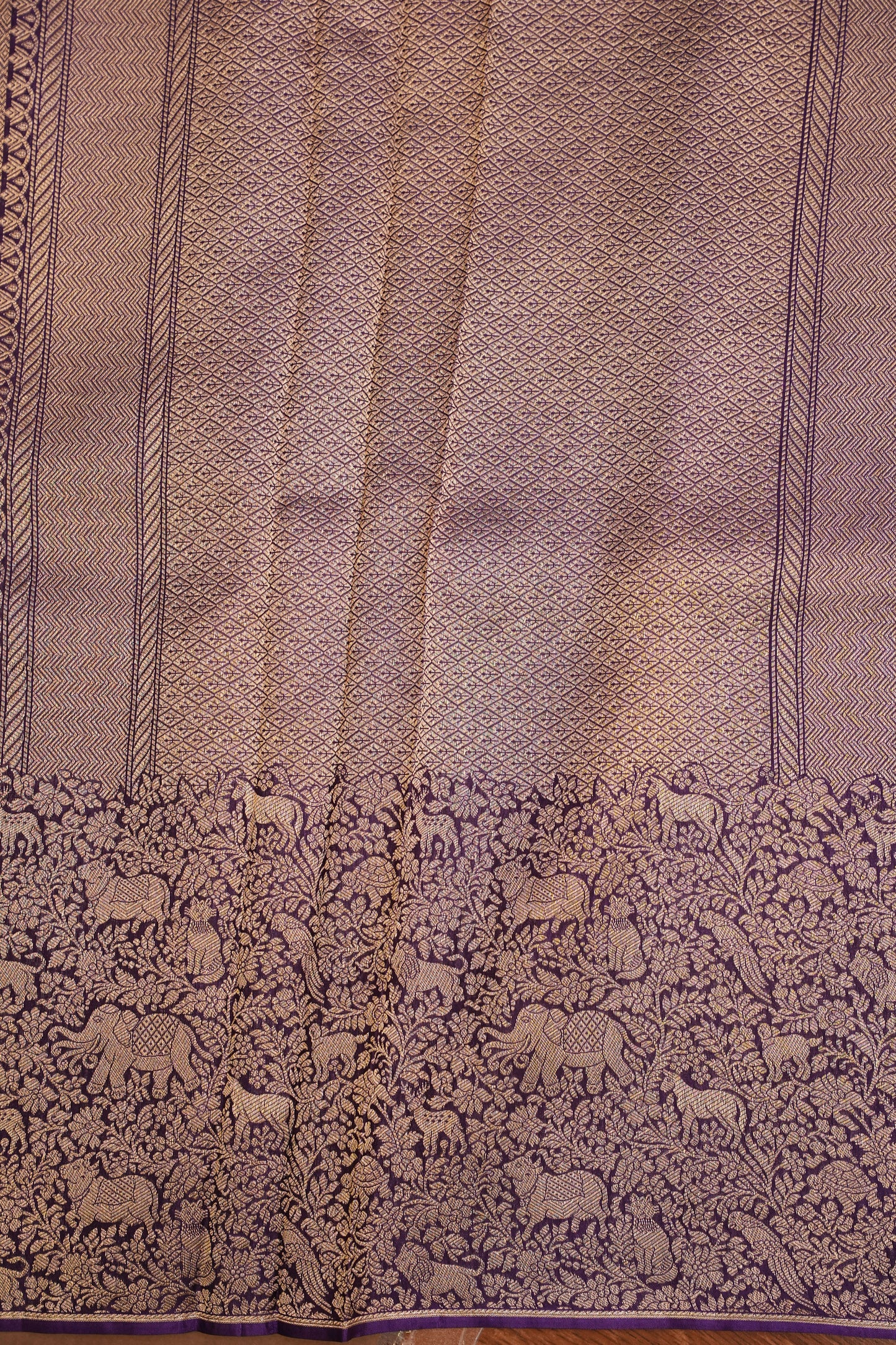 Shikargah Soft Banarasi Silk Saree–Purple