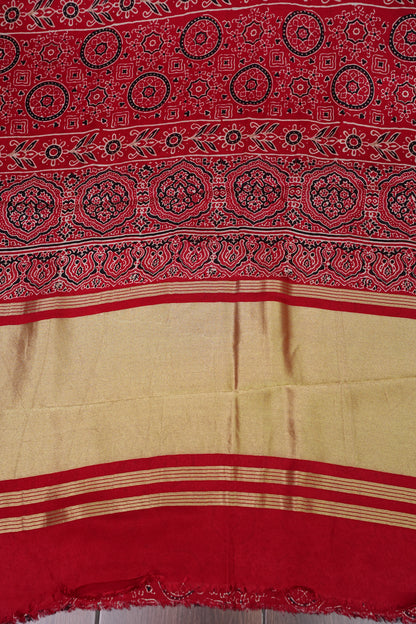 Bandhini Garchola Modal Silk Saree - Bright Red