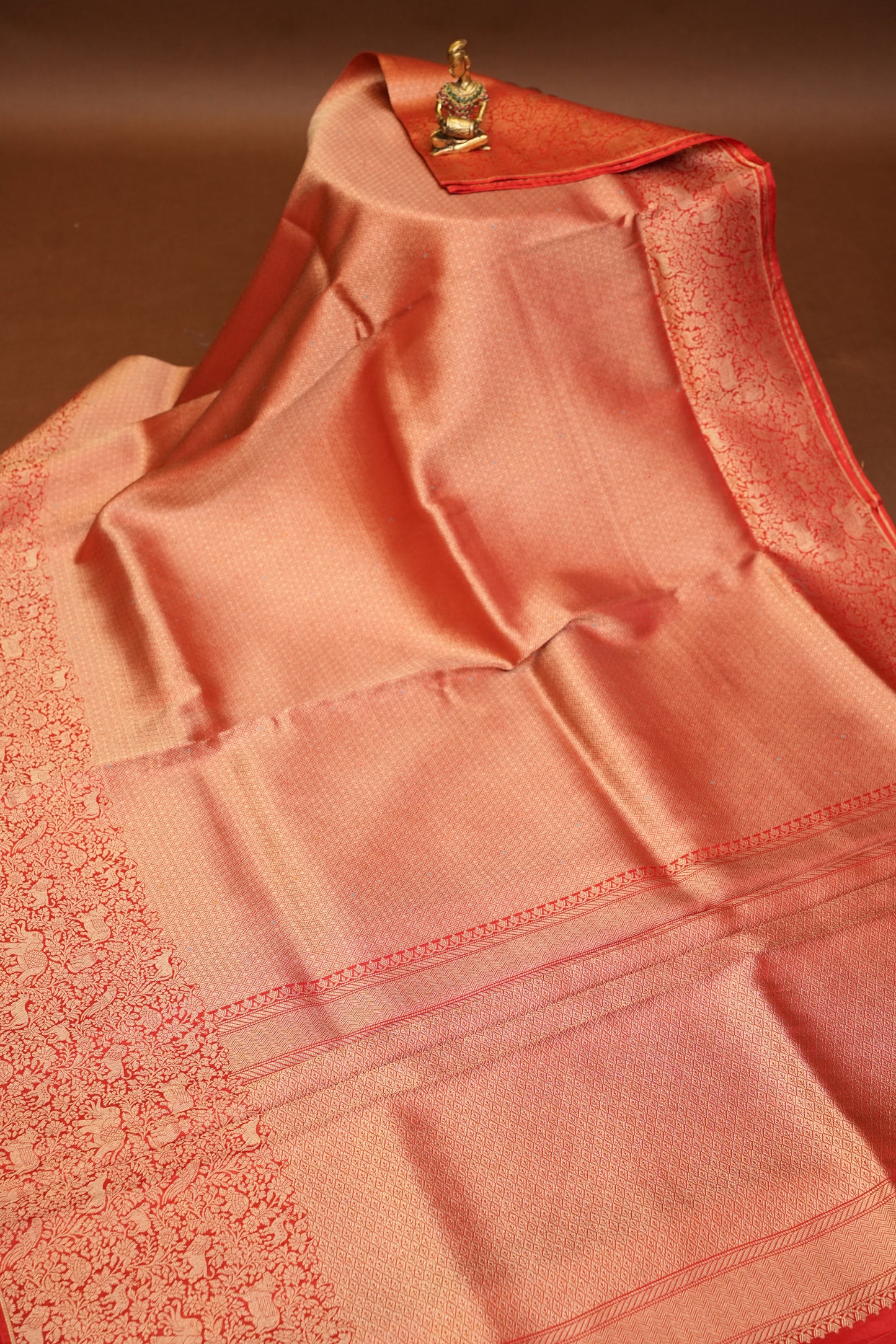 Shikargah Soft Banarasi Silk Saree–Red