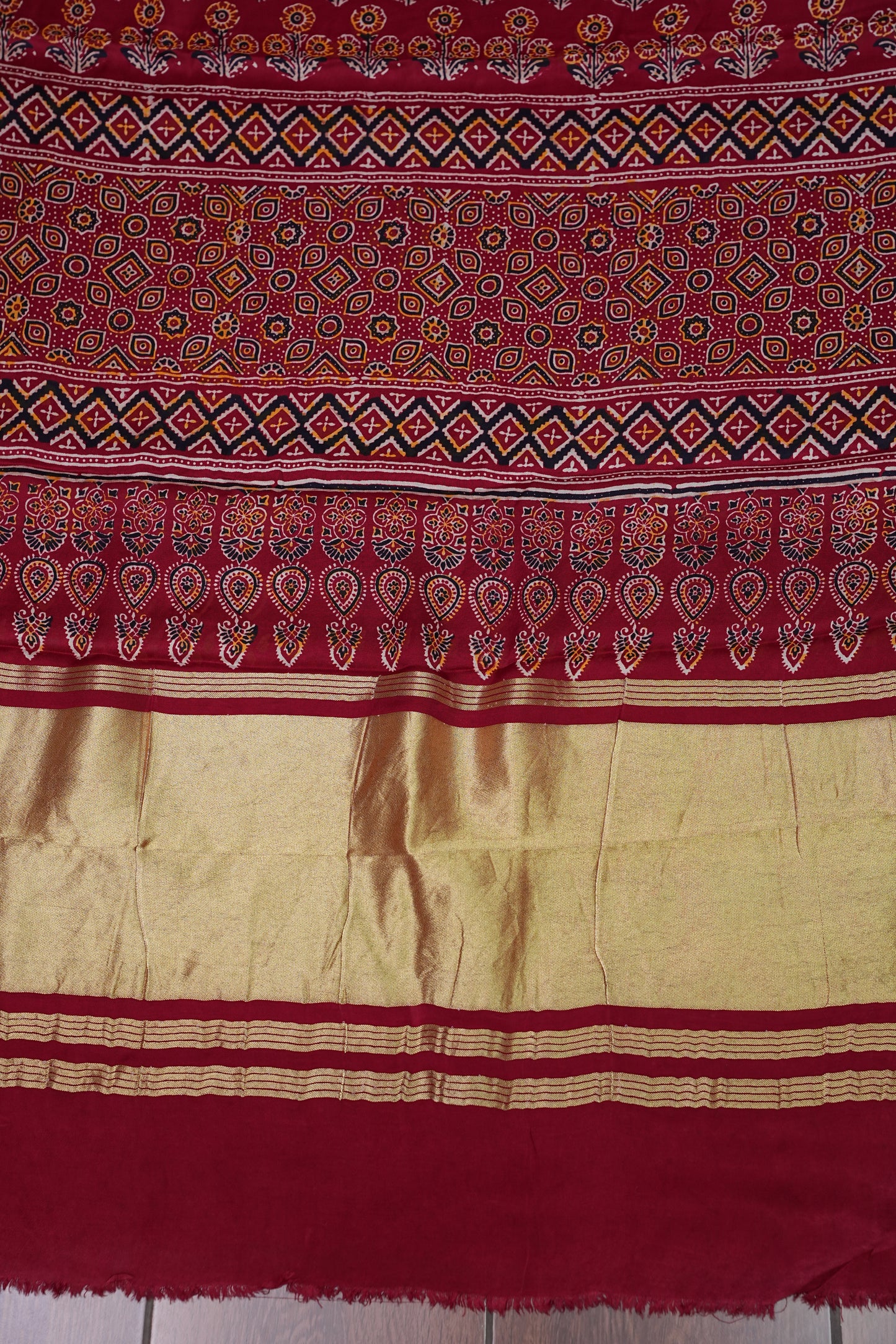 Bandhini Garchola Modal Silk Saree - Red
