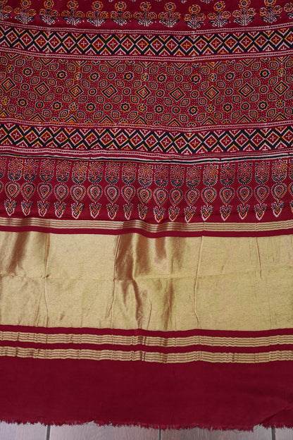 Bandhini Garchola Modal Silk Saree - Red