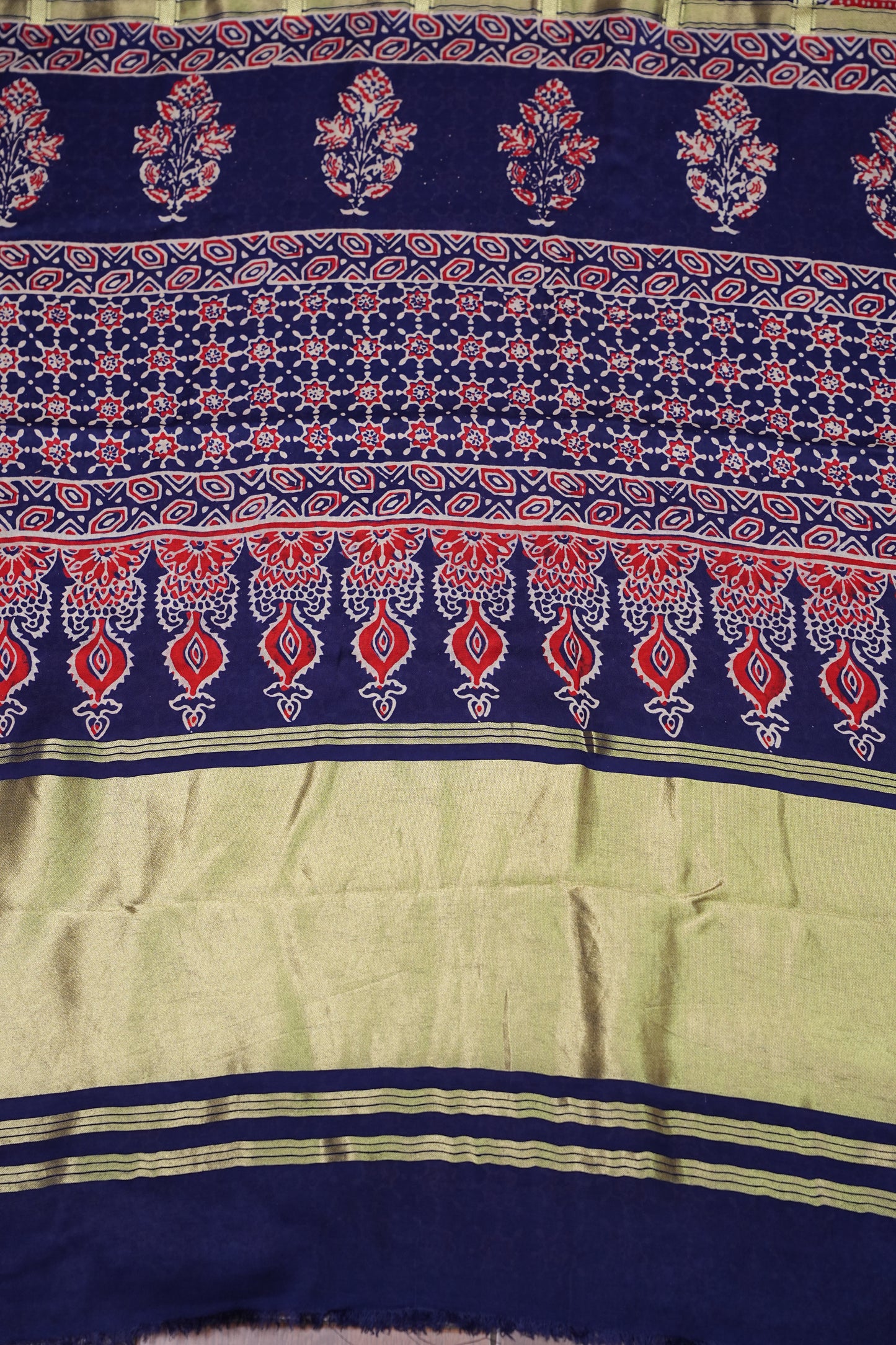 Bandhini Garchola Modal Silk Saree - Navy Blue