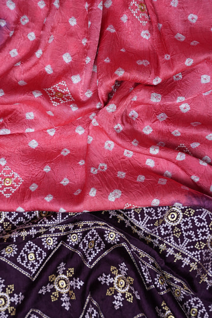 Pure Gajji Silk Bandhini Saree - Candy Pink