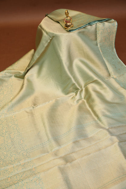 Shikargah Soft Banarasi Silk Saree–Aqua