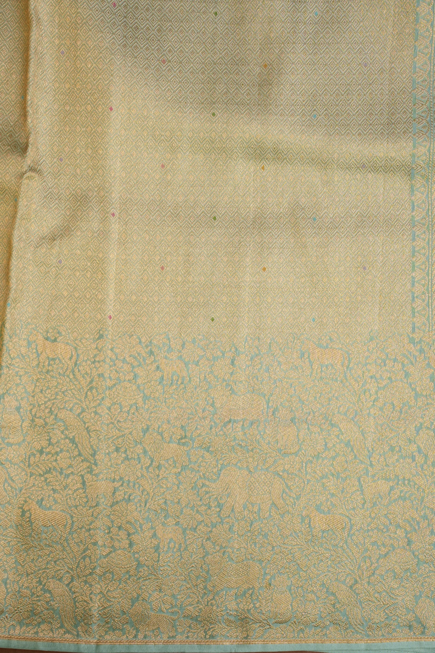 Shikargah Soft Banarasi Silk Saree–Aqua