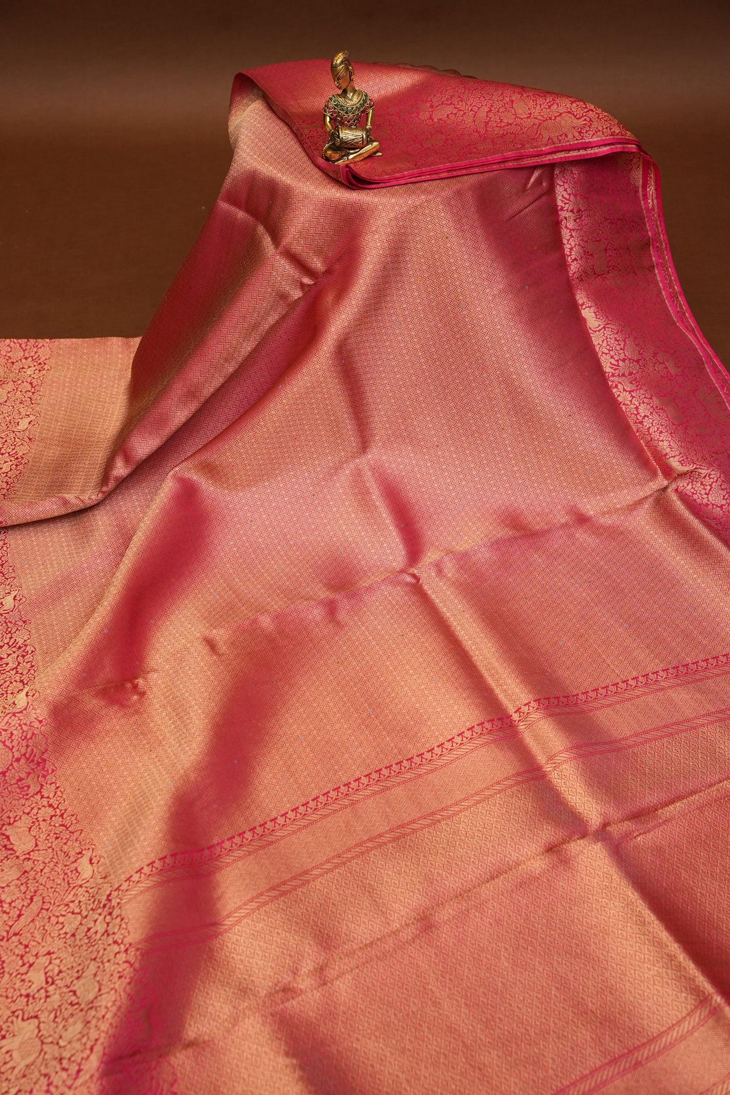 Shikargah Soft Banarasi Silk Saree–Pink