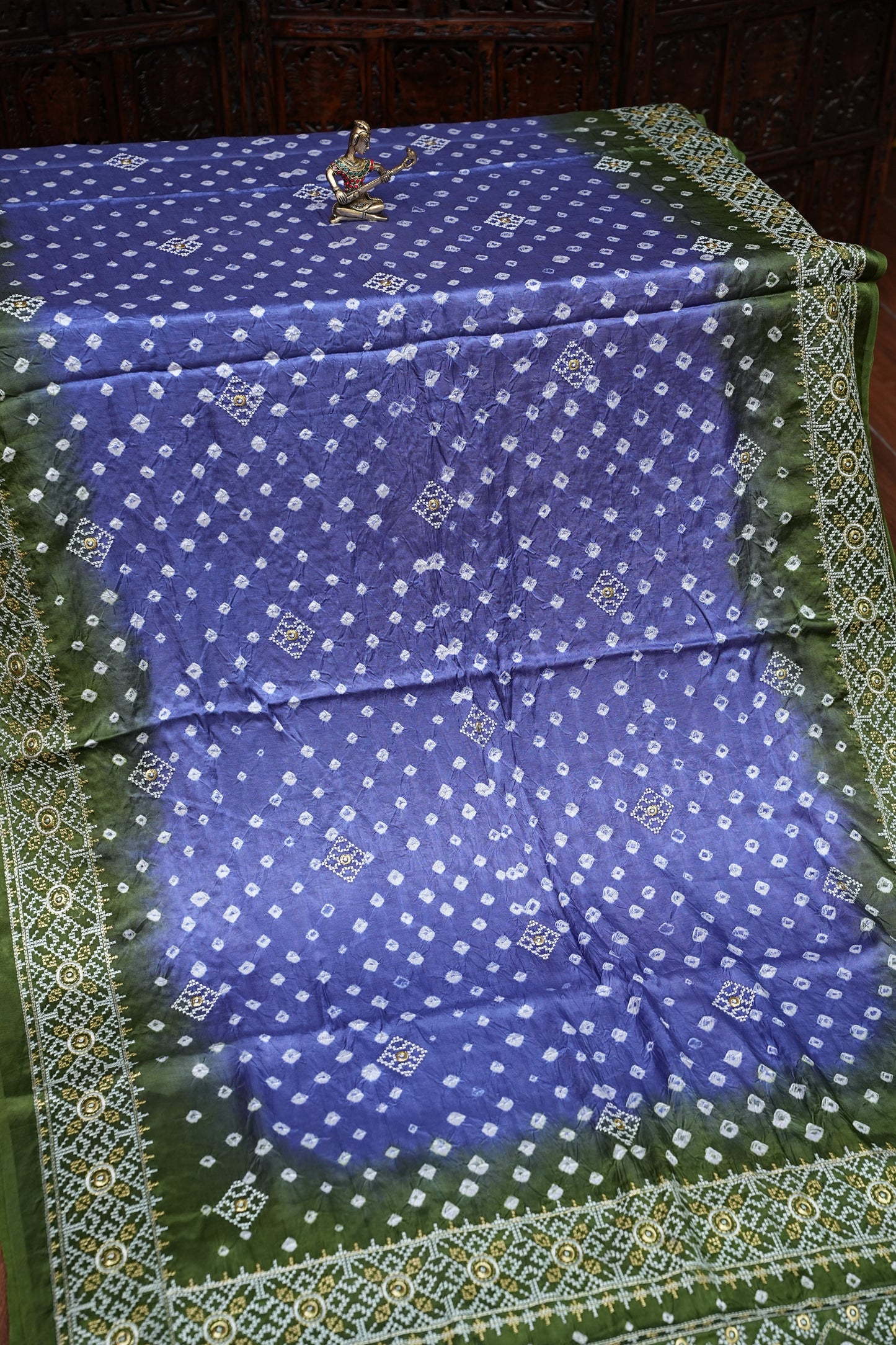 Pure Gajji Silk Bandhini Saree - Lavender