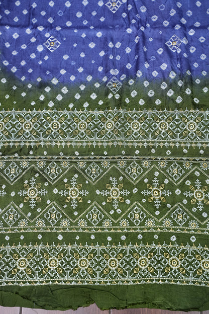 Pure Gajji Silk Bandhini Saree - Lavender