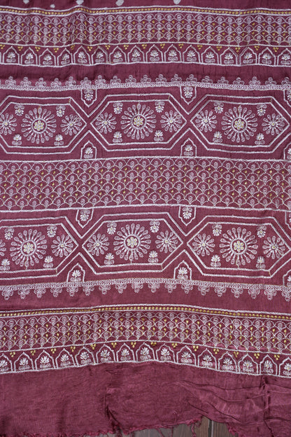 Pure Gajji Silk Bandhini Saree - Onion Pink
