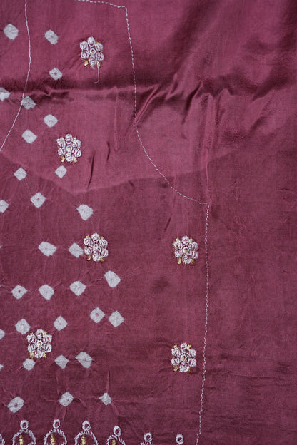Pure Gajji Silk Bandhini Saree - Onion Pink