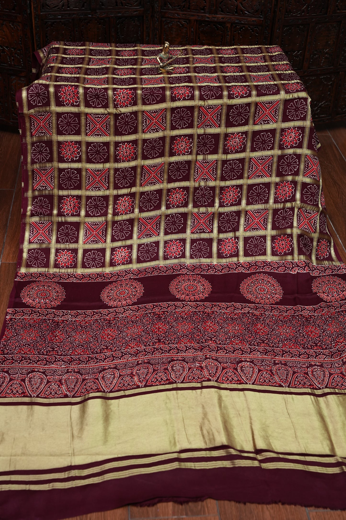 Bandhini Garchola Modal Silk Saree - Maroon