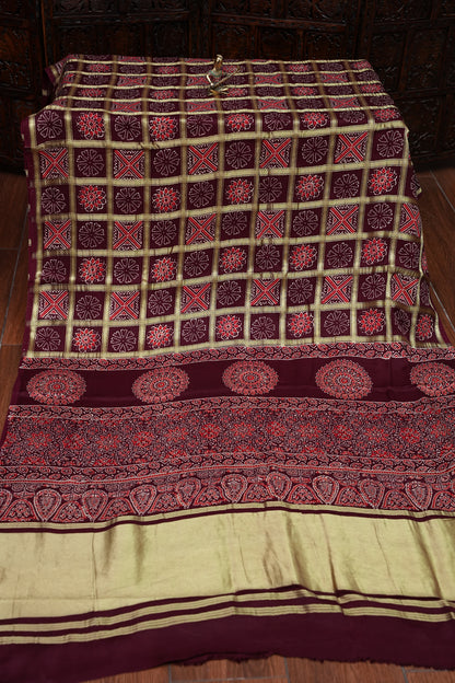 Bandhini Garchola Modal Silk Saree - Maroon