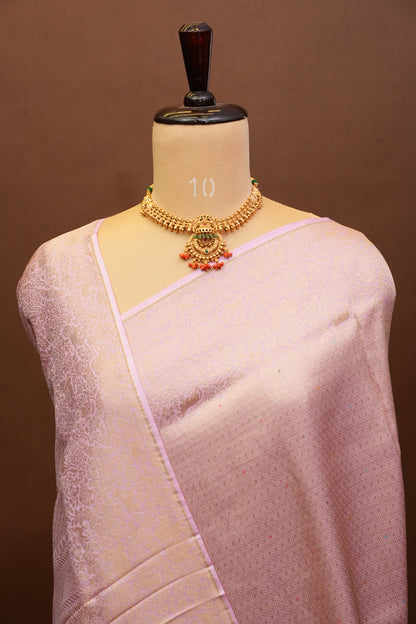 Shikargah Soft Banarasi Silk Saree–Light Pink