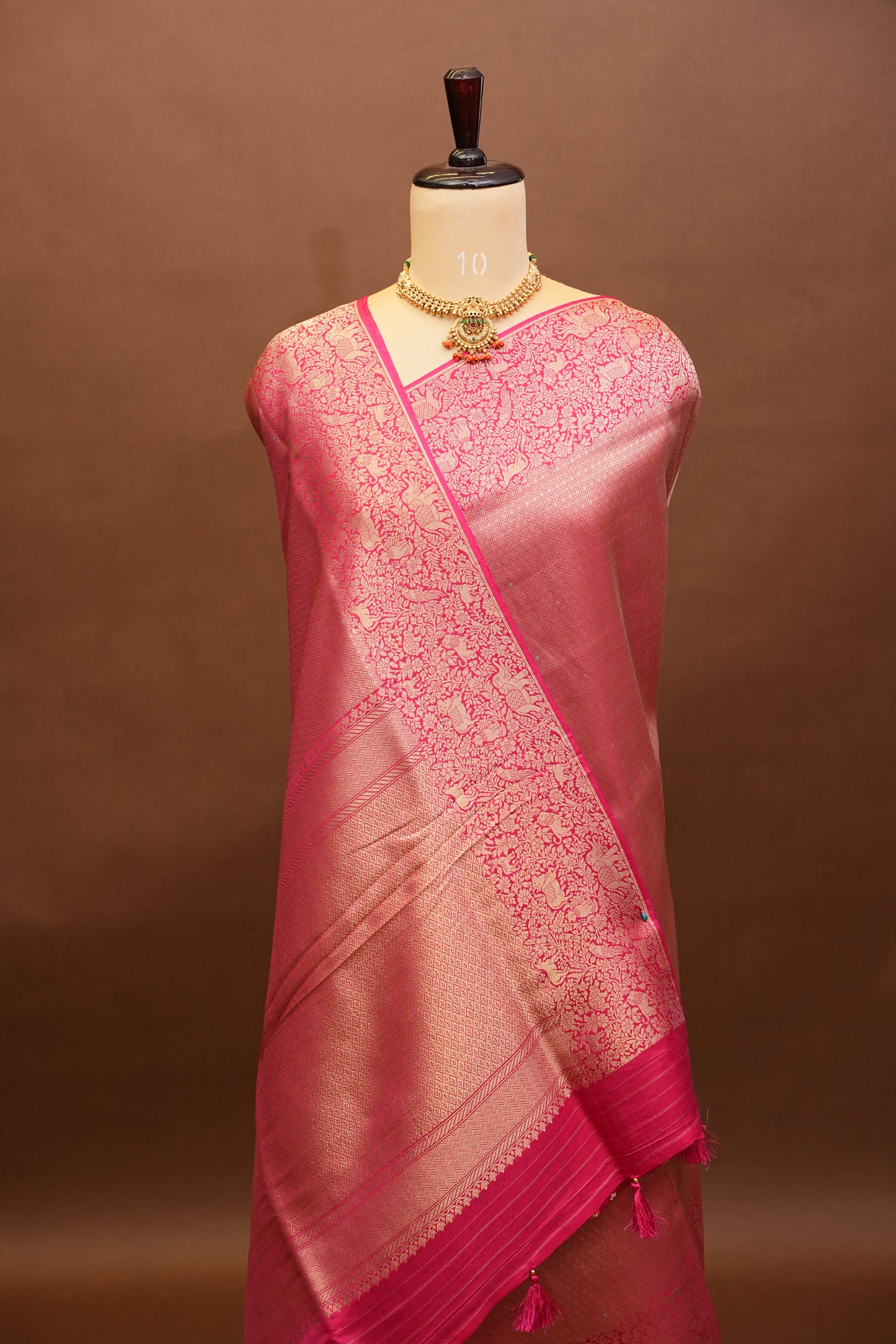 Shikargah Soft Banarasi Silk Saree–Pink