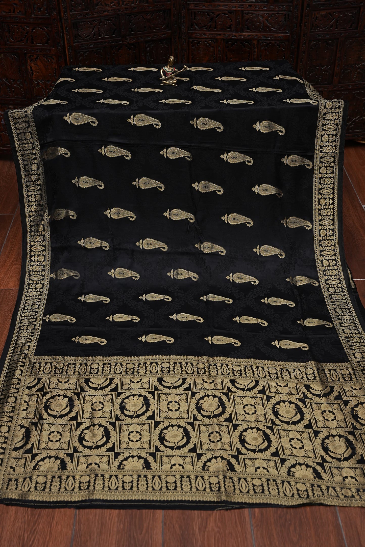 Banarasi Mashru Silk Saree - Black